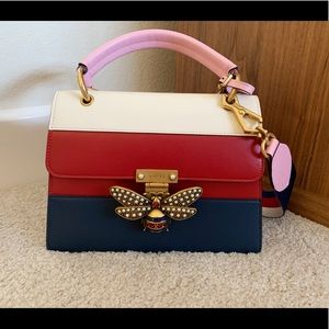Gucci Queen Margaret Bee Web Strap Crossbody bag